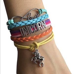🌟HP🌟 Cute Unicorn 🦄 Rainbow Wrap Charm Bracelet